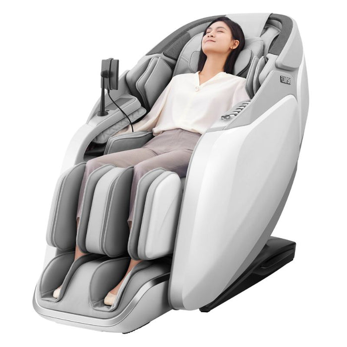 Fujiiryoki Cyber Relax Pro 4D MR8000 Massage Chair with woman sitting.