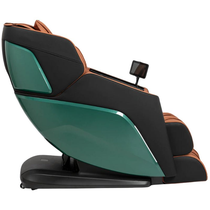 Ogawa Active XL 3D Massage Chair in Green & Cappuccino color side view.