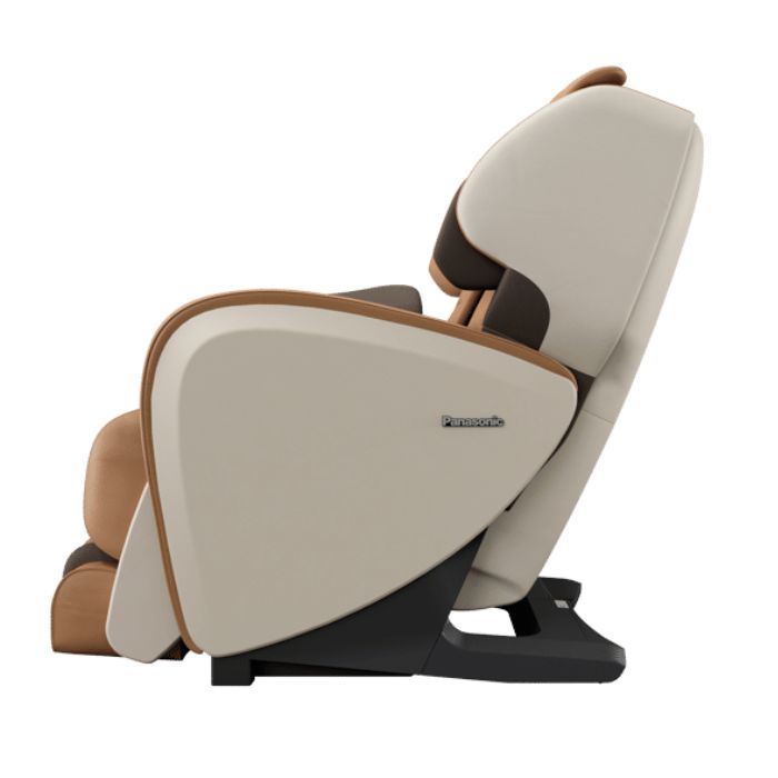 Panasonic MAF1 Massage Chair in latte brown side view.