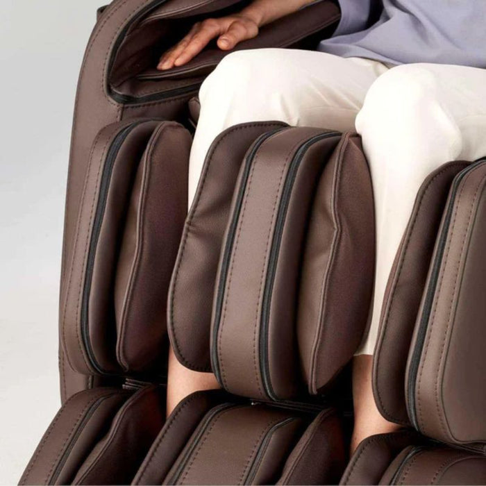 Synca Hisho Massage Chair in brown foot rest.