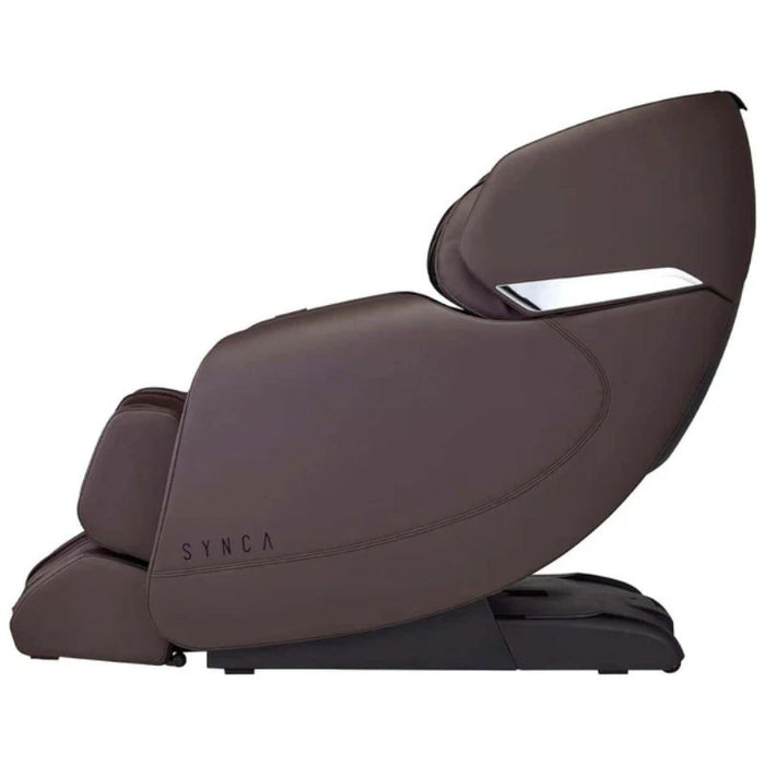 Synca Hisho Massage Chair in brown side view.